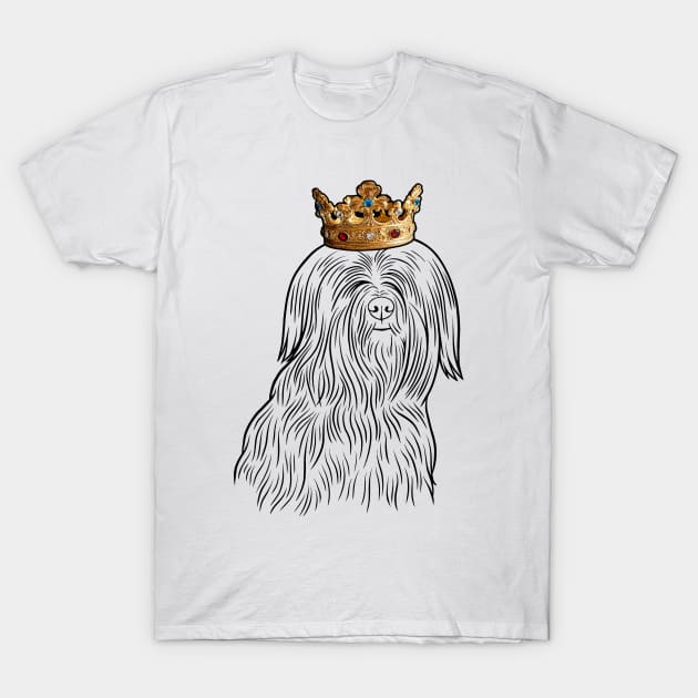 Tibetan Terrier Dog King Queen Wearing Crown T-Shirt by millersye